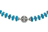 Turquoise and Sterling Silver Bead Necklace