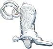 Sterling Silver Cowboy Boot Charm