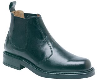 Mens Leather Leather Chelsea Boots with rubber sole BLACK Size 9 UK