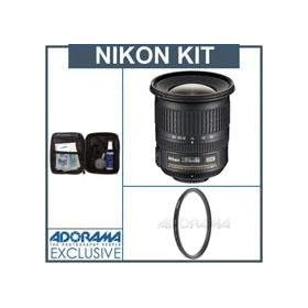 Nikon 10-24mm f/3.5/4.5G ED-IF AF-S DX Lens kit, for Digital SLR Cameras, - Nikon U.S.A Warranty- with Tiffen 77mm UV Wide Angle Filter, , Professional Lens Cleaning Kit