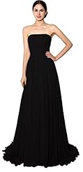 A-line Strapless Chiffon Flared-Skirt Evening Dress/Bridesmaid Dress/Wedding Party Dress 
