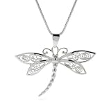 Vintage Style Sterling Silver Dragonfly Pendant