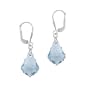 Sterling Silver Lever Back Earrings with Aqua Swarovski Elements