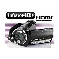 Somikon Full HD Camcorder mit Infrarot (1 -fach opt. Zoom, Flash, LEDs, HDMI)