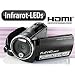 Somikon Full HD Camcorder mit Infrarot (1 -fach opt. Zoom, Flash, LEDs, HDMI)