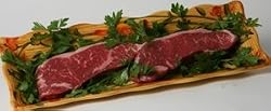 USDA Prime 21 day Aged Beef Loin NY Strip Steak Boneless 2pk - 1 3/4" Thick Free Bottle of Peter Luger B.B.Q. Sauce