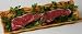 USDA Prime 21 day Aged Beef Loin NY Strip Steak Boneless 2 - 1 3/4" Thick $ 58.99 Free Bottle of Peter Luger B.B.Q. Sauce