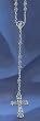 Rosary - Silver Tone - 3mm Round Balls - 14.5" Chain - Deluxe Box Included - IMPORTED FROM ITALY