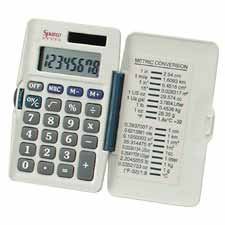 SPR02186 - 8 Digit Dual Power Pocket Calculator,2-1/4x3-3/4x1/4