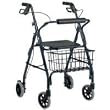 Go-Lite Deluxe Aluminum Rollator with Loop Locks, Silver