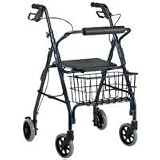 Go-Lite Deluxe Aluminum Rollator with Loop Locks, Silver