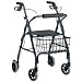 Go-Lite Deluxe Aluminum Rollator with Loop Locks, Silver