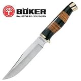 Boker - Bowie, Leather/Ebony Wood Handle, Plain, Leather Sheath