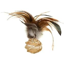 KONG STRW BALL W/FEATHERS CW41