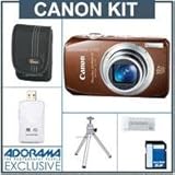 Canon PowerShot SD4500IS Digital ELPH Camera Kit - Brown - with 8GB SD Memo ....