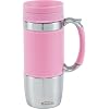 Trudeau Board Room 16-Ounce Travel Mug, Pink