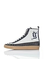 Galliano Zapatillas abotinadas (Blanco / Negro / Azul)