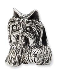 Sterling Silver Yorkshire Terrier Charm for 3mm Charm Bracelets