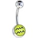 Zodiac Sign Aquarius Symbol Logo Belly Button Ring