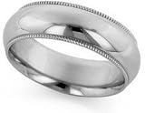 Platinum Milgrain Comfort-Fit Wedding Band, 6mm Wide