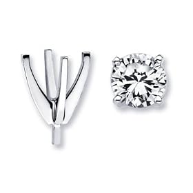 14k White Gold Diamond Ring Prong Setting Round 1/2 ct