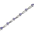 14K White Gold Tanzanite and Diamond Bracelet