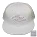 BALTIMORE RAVENS FITTED FLAT BRIM HAT CAP WHITE 7 7/8