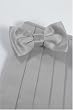 Bowtie and Cummerbund Set - Luxury Satin Platinum
