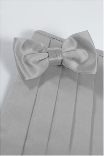 Bowtie and Cummerbund Set - Luxury Satin Platinum