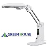 GREENHOUSE グリーンハウス 16LED スタンドライト＆クロック デジタル時計 カレンダー付USB GH-LED16STW