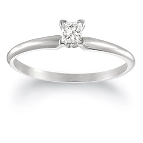 Platinum Princess Cut Solitaire Diamond Engagement Ring 