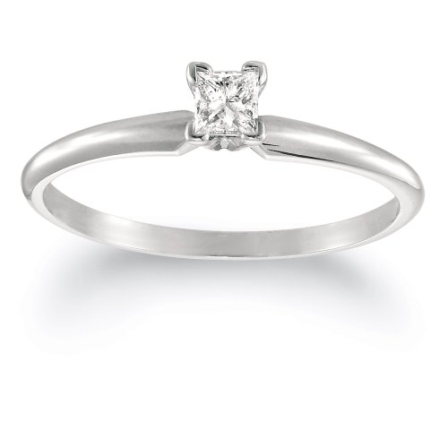 Platinum Princess Cut Solitaire Diamond Engagement Ring (1/4