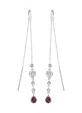 14K White Gold Ruby and Diamond Earrings