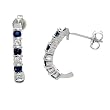 14K White Gold Sapphire and Diamond Earrings