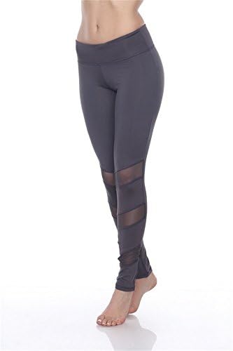 Women's Sexy Athletic Shadow Grey Fusion Mesh Long Legging