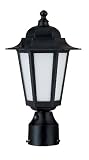 Nuvo Lighting 60/2213 Cornerstone Outdoor Post Lantern with Photocell, Frosted Glass, Textured Black