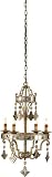 Currey and Company 9332 4 Light Kaleidoscope Chandelier, Harlow Silver Leaf Finish