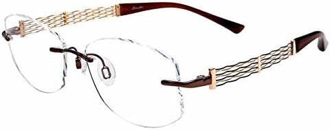 Charmant Line Art Eyeglasses XL2041 XL/2041 BR Brown Rimless Optical Frame 53mm