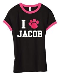 I Heart Jacob (Paw Print) Juniors Ringer T-Shirt