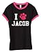 I Heart Jacob (Paw Print) Juniors Ringer T-Shirt