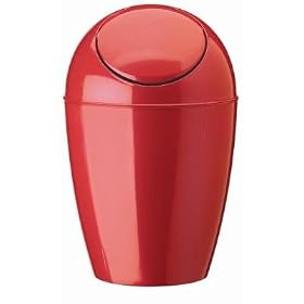 RETRO red rouge bathroom SWAY TRASH CAN wastebasket NEW