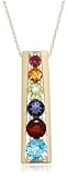 14k Yellow Gold Multi-Gemstone Journey Pendant, 18