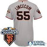 MLB Men's San Francisco Giants Tim Lincecum Six Button Cool Base Authentic Road Jersey (Road Gray, 40/Medium)