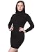 American Apparel Solid Rib Turtleneck Dress Medium-Black