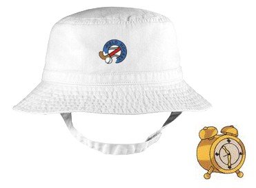 Embroidered Infant Bucket Cap with the image of: alarm clock