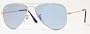 Ray Ban Sunglasses Aviator Small Metal RB3044, Silver/Blue W3177 (Size 52)
