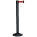 Lavi 26-20400 Beltrac Steel Retractable Portable Basic Post Kit with 7' Red Belt and Wall Receptacle, 12-1/2" Diameter x 38-1/2" Height, Wrinkle Black