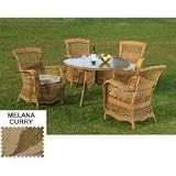 HELENA DINING SET OF 5 (Mocha w/ Malena Curry) (30H x 48W x 0D)