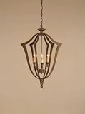 Currey and Company 9498 3 Light Protocol Chandelier, Bronze Verdigris Finish