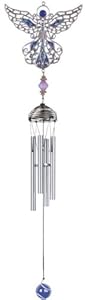 Wind Chime Pewter And Gem Angel Hanging Garden Decoration Collection